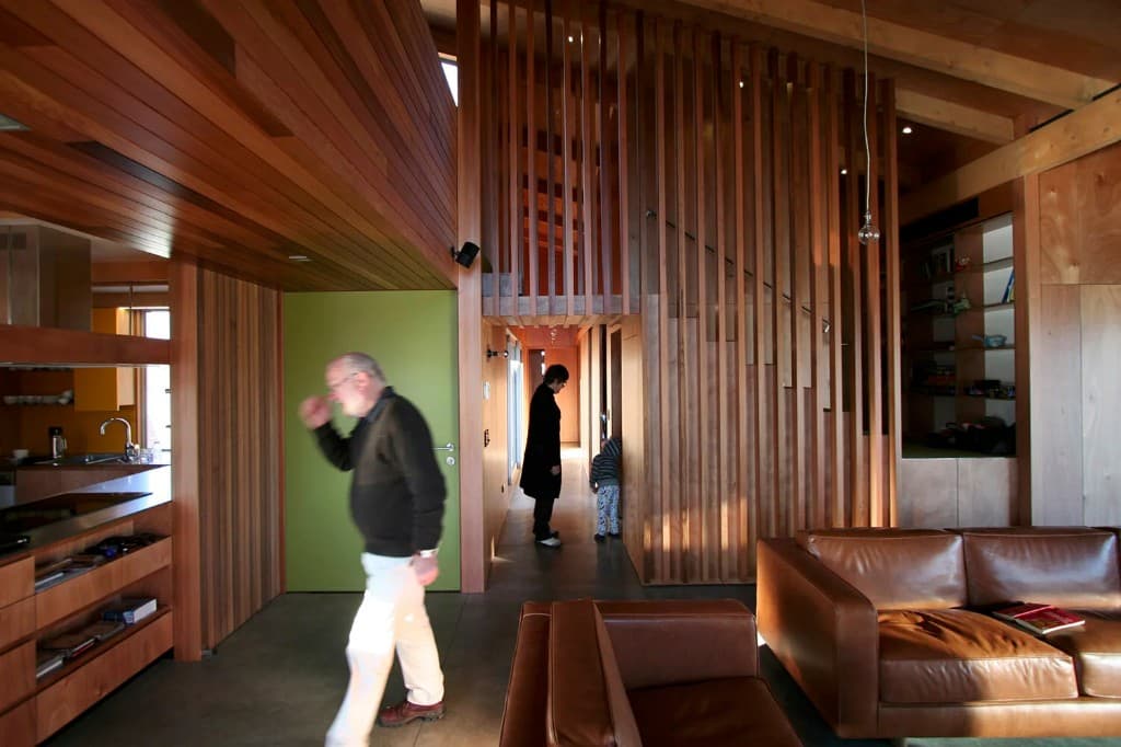 Modern New Zealand home interior with natural wood and natural light